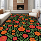 Rustic Floral Vine Artwork Rug