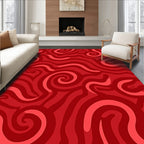 Radiant Red Swirl Pattern Rug