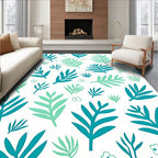 Leafy Branch And Bloom Pattern Rug
