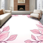 Delicate Pink Floral Vine Design Rug