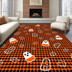 Spooky Candy Corn Ghosts Pattern Rug