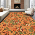 Art Nouveau Floral Vines Orange Rug