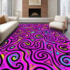 Vibrant Swirls 2 Tone Geometric Pattern Rug