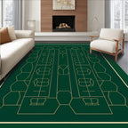 Art Deco Golden Geometric Pattern Rug