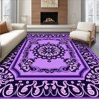 Ornate Violet Mandala Pattern Design Rug