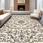 Vintage Floral Scrollwork Pattern Design Rug