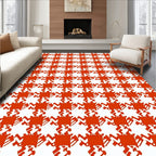 Classic Houndstooth Pattern Rug
