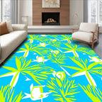 Bright Abstract Floral Leaf Pattern Rug