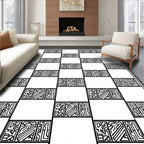 Bold Abstract Maze Pattern Rug