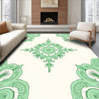 Vintage Green Abstract Tile Rug