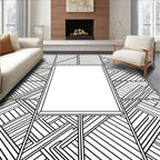 Abstract Geometric Stripe Pattern Rug