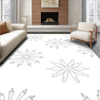 Minimalist Starburst Line Art Pattern Rug