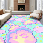 Pastel Sky Clouds and Stars Rug