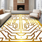 Gold Geometric Art Deco Pattern Rug