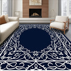 Elegant Floral White Border Design Rug