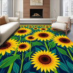 Sunny Field Sunflower Pattern Design Rug