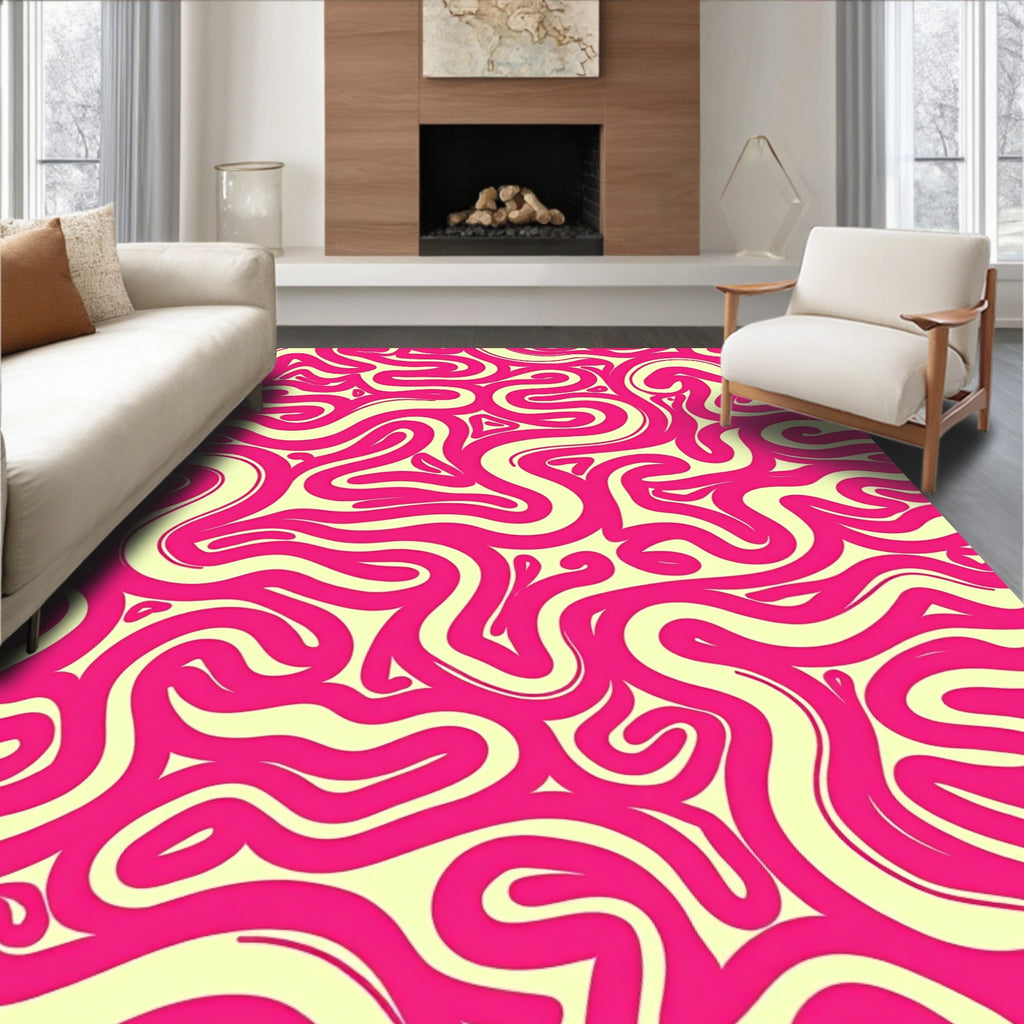 Retro Groovy Swirl Pattern Rug
