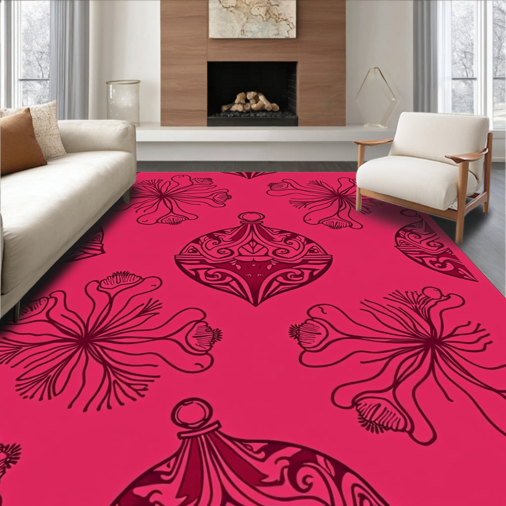 Ornate Floral and Geometric Pattern Rug