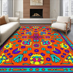 Bright Floral Skull Abstract Pattern Rug