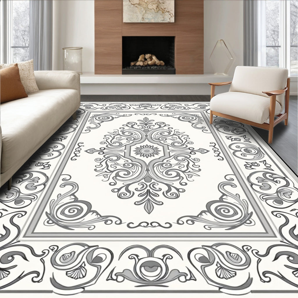 Vintage Floral Scrollwork Classic Design Rug