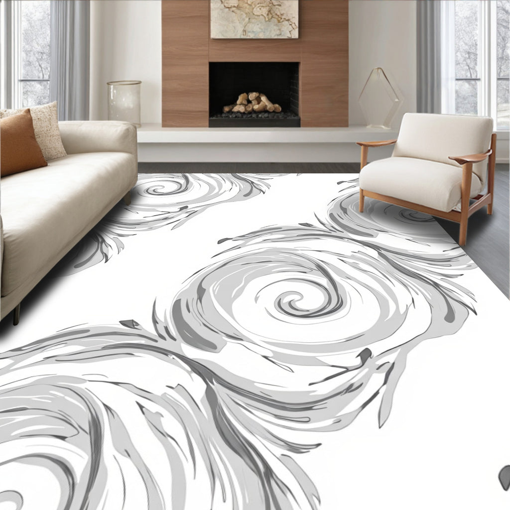 Abstract Swirls Pattern Design Rug