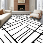 Abstract Interlocking Diagonal Lines Rug