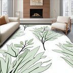 Sage Green Botanical Pattern Rug
