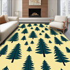 Forest Evergreen Tree Pattern Design Rug