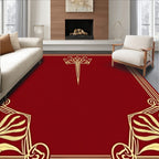 Golden Floral Art Nouveau Design Rug