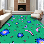 Whimsical Star Swirl Pattern Rug