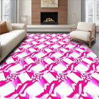 Bold Pink Geometric Abstract Rug