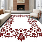 Intricate Floral Vine Border Design Rug