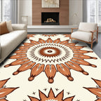 Brown Petal Mandala Pattern Rug