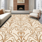 Elegant Floral Scroll Pattern Rug