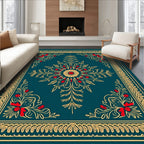 Teal Imperial Floral Medallion Rug