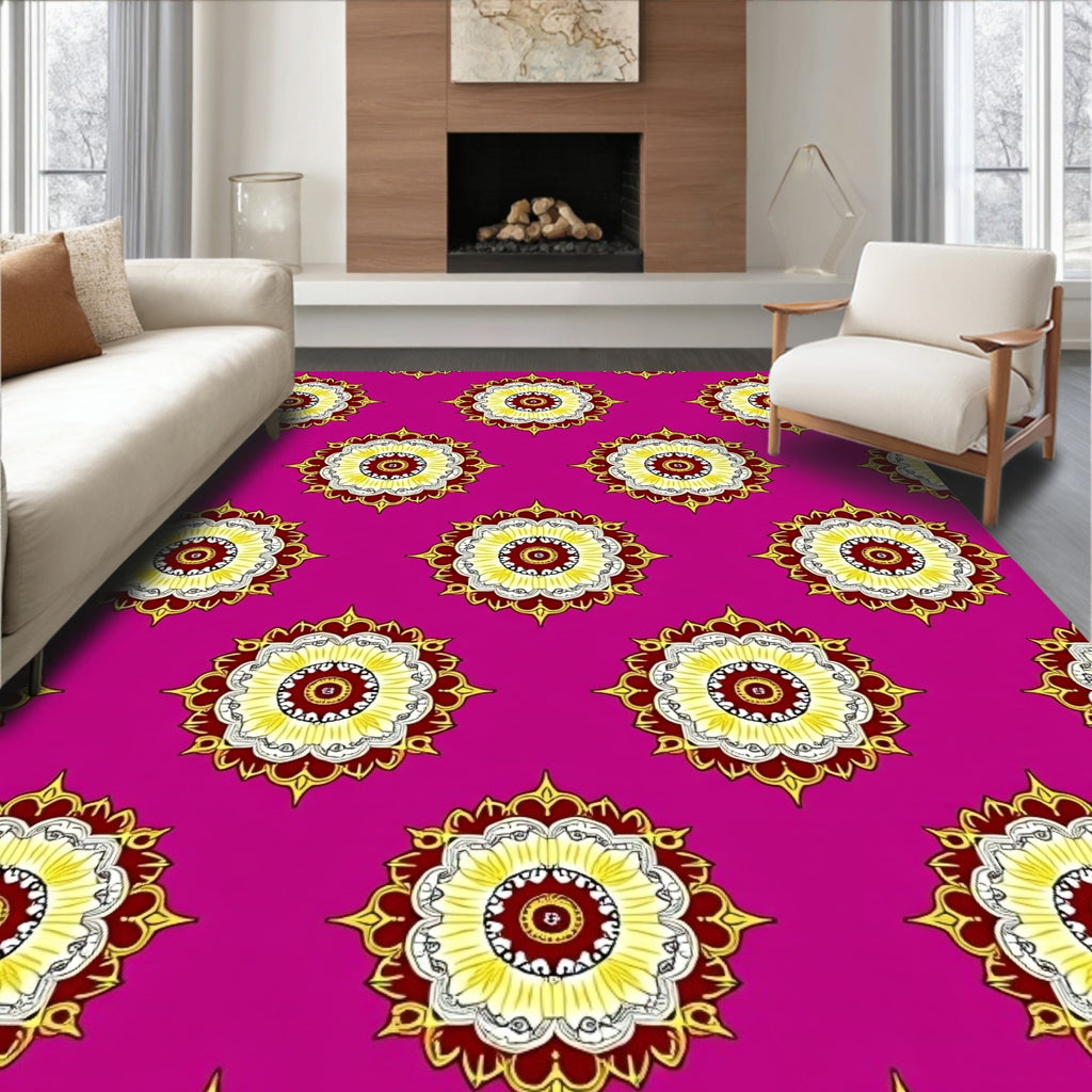 Mandala Bloom Floral Pattern Rug