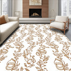 Botanical Vine and Leaf Line Art Rug