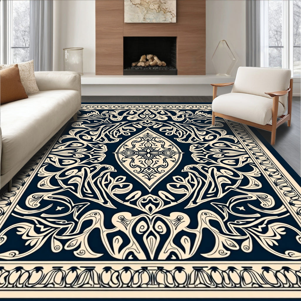 Ornate Botanical Patterned Rug