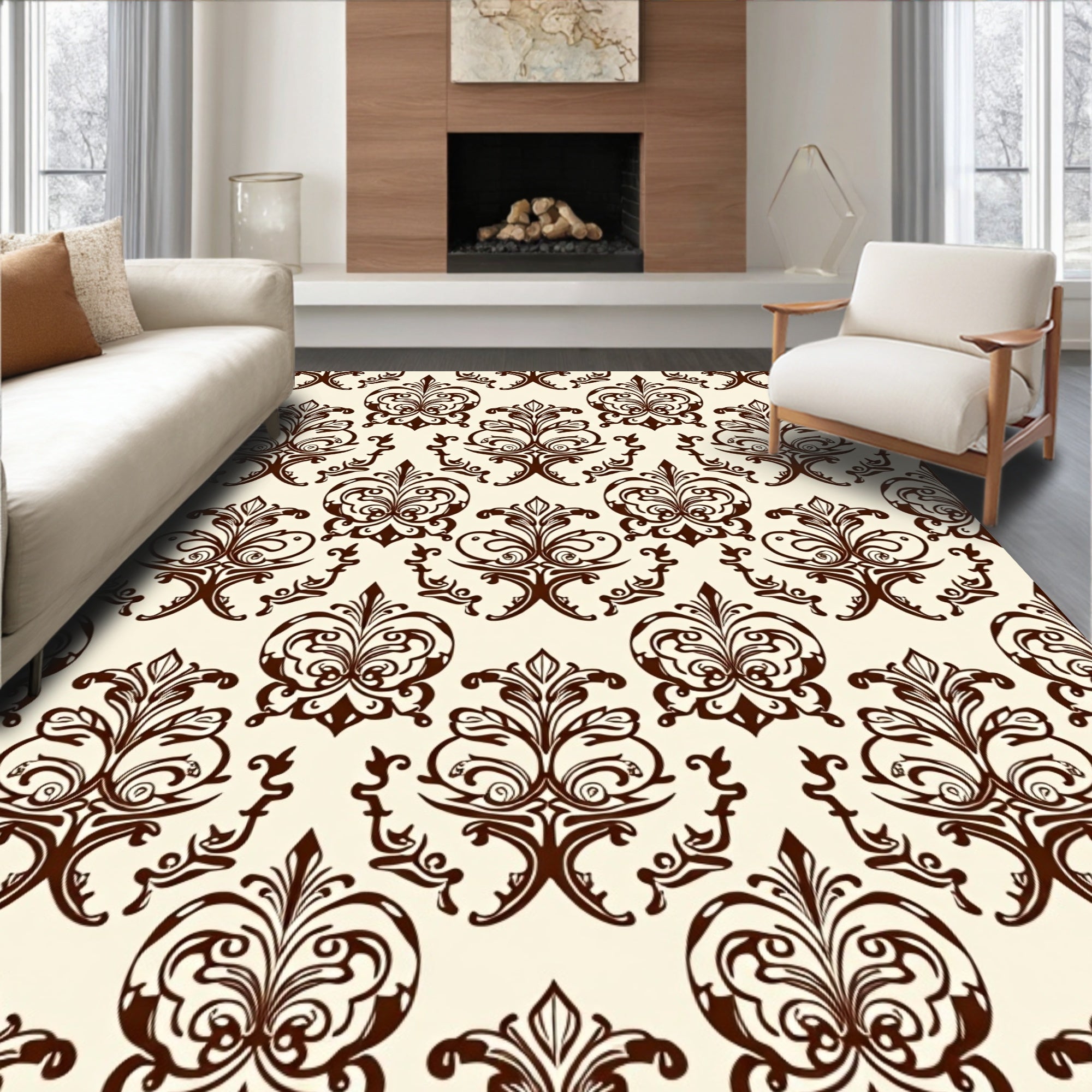 Regal Damask Swirl Ornament Rug