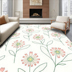 Delicate Floral Stem Artwork Rug
