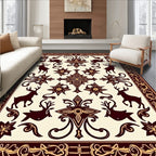 Ornate Deer Star Pattern Design Rug