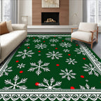 Festive Snowflake With Red Dot Design Rug