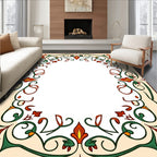 Vineleaf Arabesque Scrollwork Pattern Rug