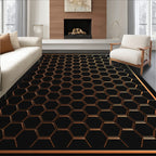 Modern Copper Hexagonal Patterned Rug