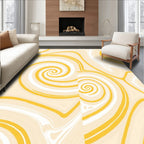 Yellow Swirl Abstract Pattern Rug
