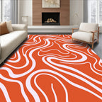 Orange Pink Swirl Pattern Rug