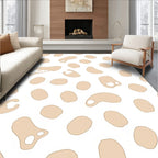 Abstract Beige Irregular Shapes Pattern Rug