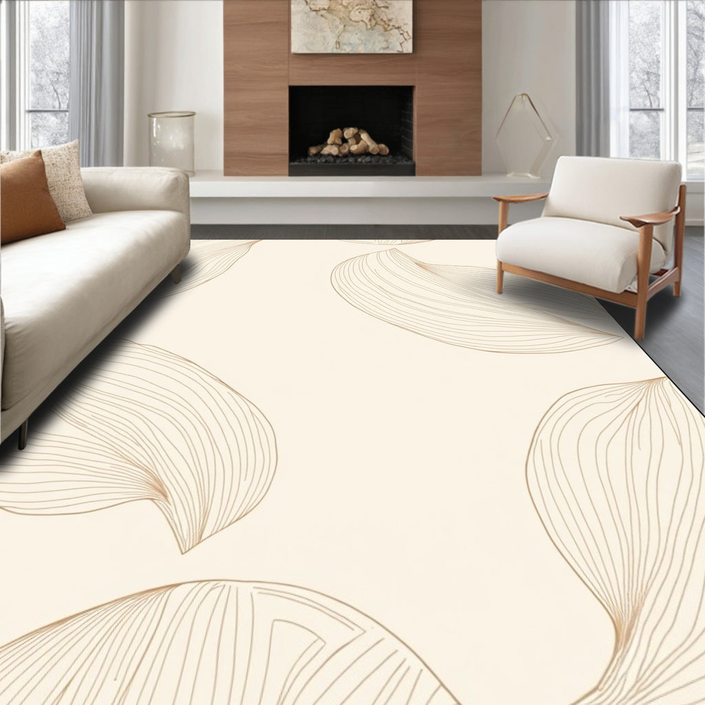 Line Art Petal Cream Rug