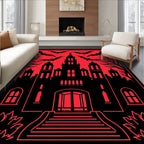 Castle Entrance With Flying Bats Rug