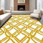 Ochre Interlocking Chain Link Design Rug